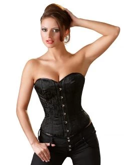 Cottelli Black Brocade Lace-Up Corset