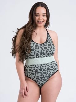 Lovehoney Mindful Mint Green Leopard Print Seamless Teddy -Online Sex toys shop 81423 a45196 green regular 002