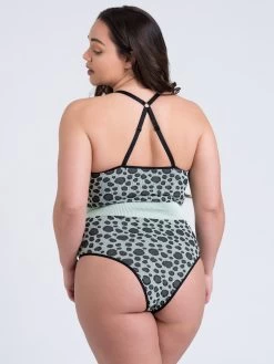 Lovehoney Mindful Mint Green Leopard Print Seamless Teddy -Online Sex toys shop 81423 a45196 green regular 004