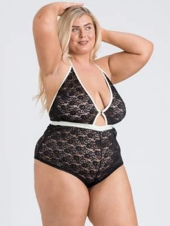 Lovehoney Mindful Black Lace Plunging Teddy -Online Sex toys shop 81438 a45199 black regular 006