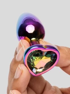Rear Assets Small Jeweled Rainbow Heart Aluminum Butt Plug 2 Inch -Online Sex toys shop 81577 a45250 rainbow 003