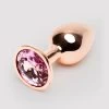 Rear Assets Small Jewelled Rose Gold Metal Butt Plug 2 Inch