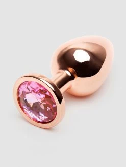 Rear Assets Medium Jeweled Rose Gold Aluminum Butt Plug 2.5 Inch
