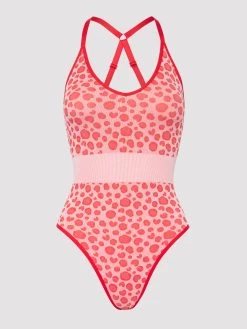 Lovehoney Mindful Pink Leopard Print Seamless Teddy