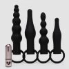 Lovehoney The Booty Bunch Rechargeable Vibrating Butt Plug Set (5 Piece) -Online Sex toys shop 81822 a45393 black 000