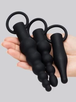 Lovehoney The Booty Bunch Rechargeable Vibrating Butt Plug Set (5 Piece) -Online Sex toys shop 81822 a45393 black 004