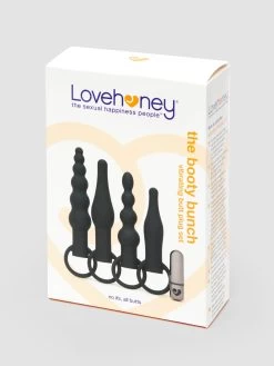 Lovehoney The Booty Bunch Rechargeable Vibrating Butt Plug Set (5 Piece) -Online Sex toys shop 81822 a45393 black 006