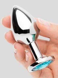 Lovehoney Jeweled Silver Aluminum Medium Butt Plug 3 Inch -Online Sex toys shop 82312 a45717 blue 003