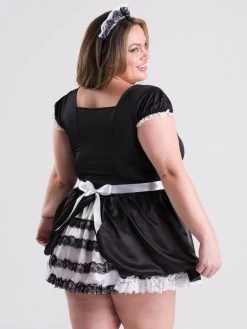 Lovehoney Fantasy Plus Size French Maid Luxe Costume -Online Sex toys shop 82553 a45876 black x size 002