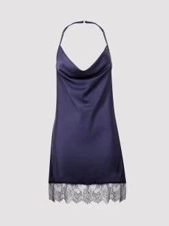 Lovehoney Dark Orchid Navy Satin And Lace Chemise
