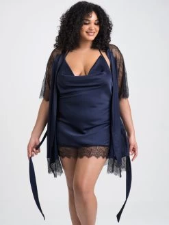 Lovehoney Plus Size Dark Orchid Navy Satin And Lace Robe 9 Lovehoney Plus Size Dark Orchid Navy Satin And Lace Robe -Online Sex toys shop 82738 a45954 blue x size 003
