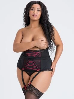 Lovehoney Plus Size Twilight Rose Black Lace Waspie