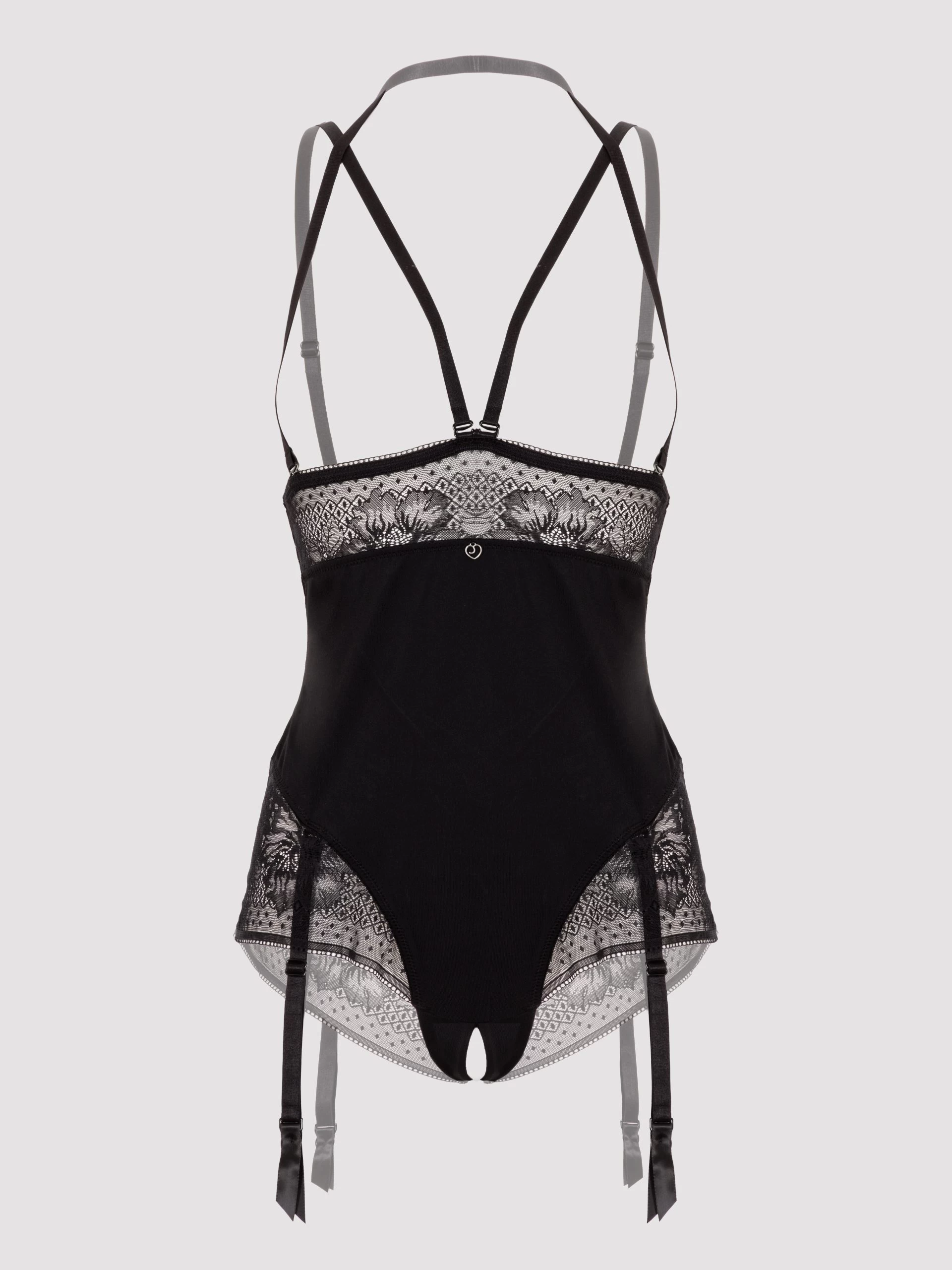 Lovehoney Plus Size Hourglass Black Smoothing Open-Cup Crotchless Teddy 8 Lovehoney Plus Size Hourglass Black Smoothing Open-Cup Crotchless Teddy - Image 6