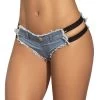 Mapale Denim Elastic Side Frayed Booty Shorts -Online Sex toys shop 83043 a46162 blue regular 000