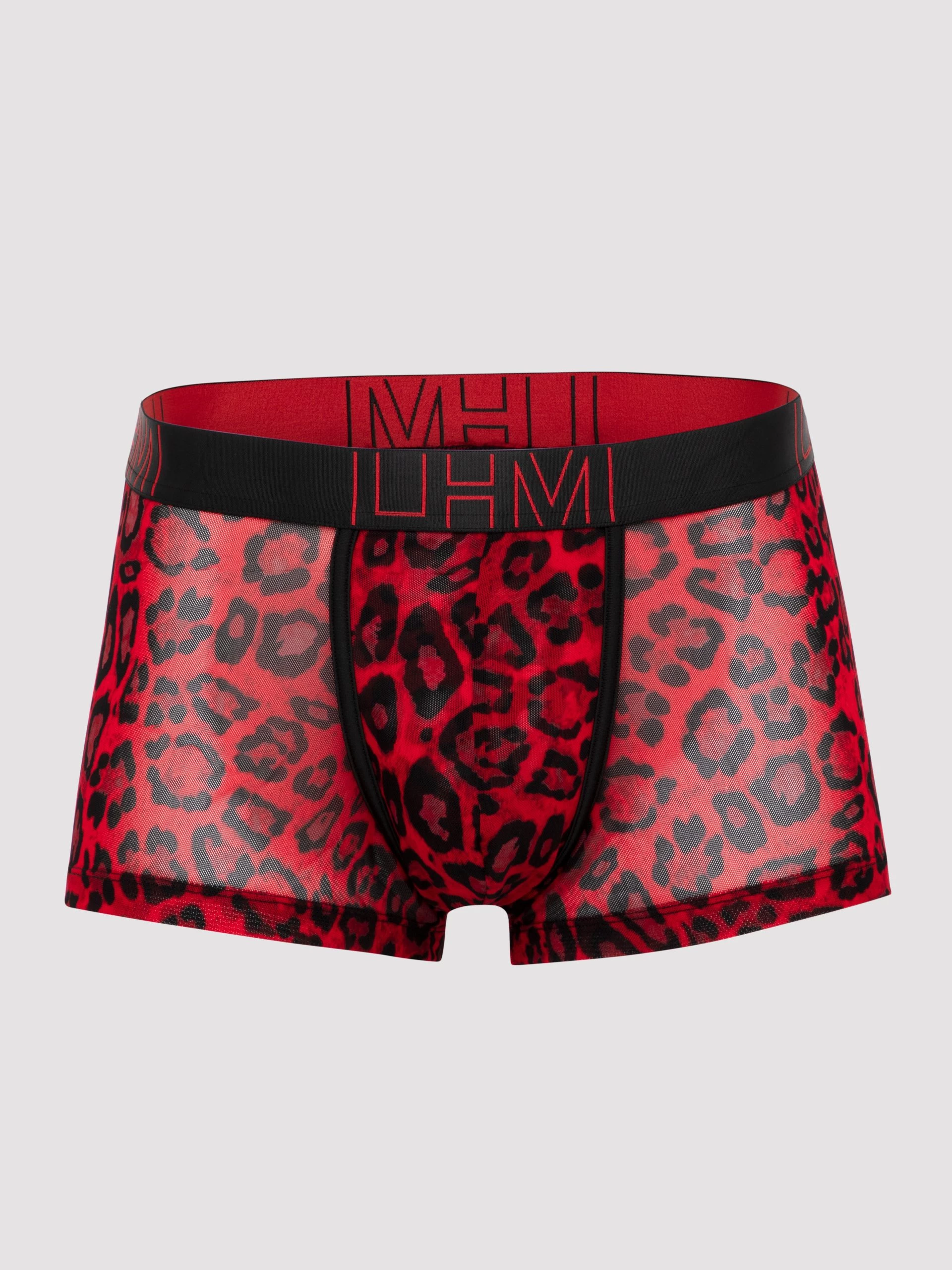 LHM Red Leopard Print Mesh Boxers 3 LHM Red Leopard Print Mesh Boxers