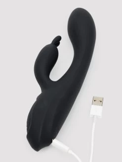 Lovehoney Heat Wave Warming Rechargeable Silicone Rabbit Vibrator -Online Sex toys shop 83523 a46464 black 003