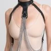 DOMINIX Deluxe Leather And Chain Bra Harness -Online Sex toys shop 83536 a46477 black 000