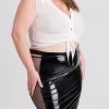 Lovehoney Fantasy Plus Size Risky Business Top And Wetlook Skirt Set 1 Lovehoney Fantasy Plus Size Risky Business Top And Wetlook Skirt Set -Online Sex toys shop 83697 a46583 black x size 000