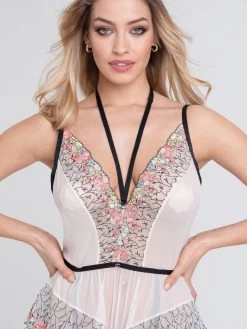 Lovehoney Flora Ivory Embroidered Teddy