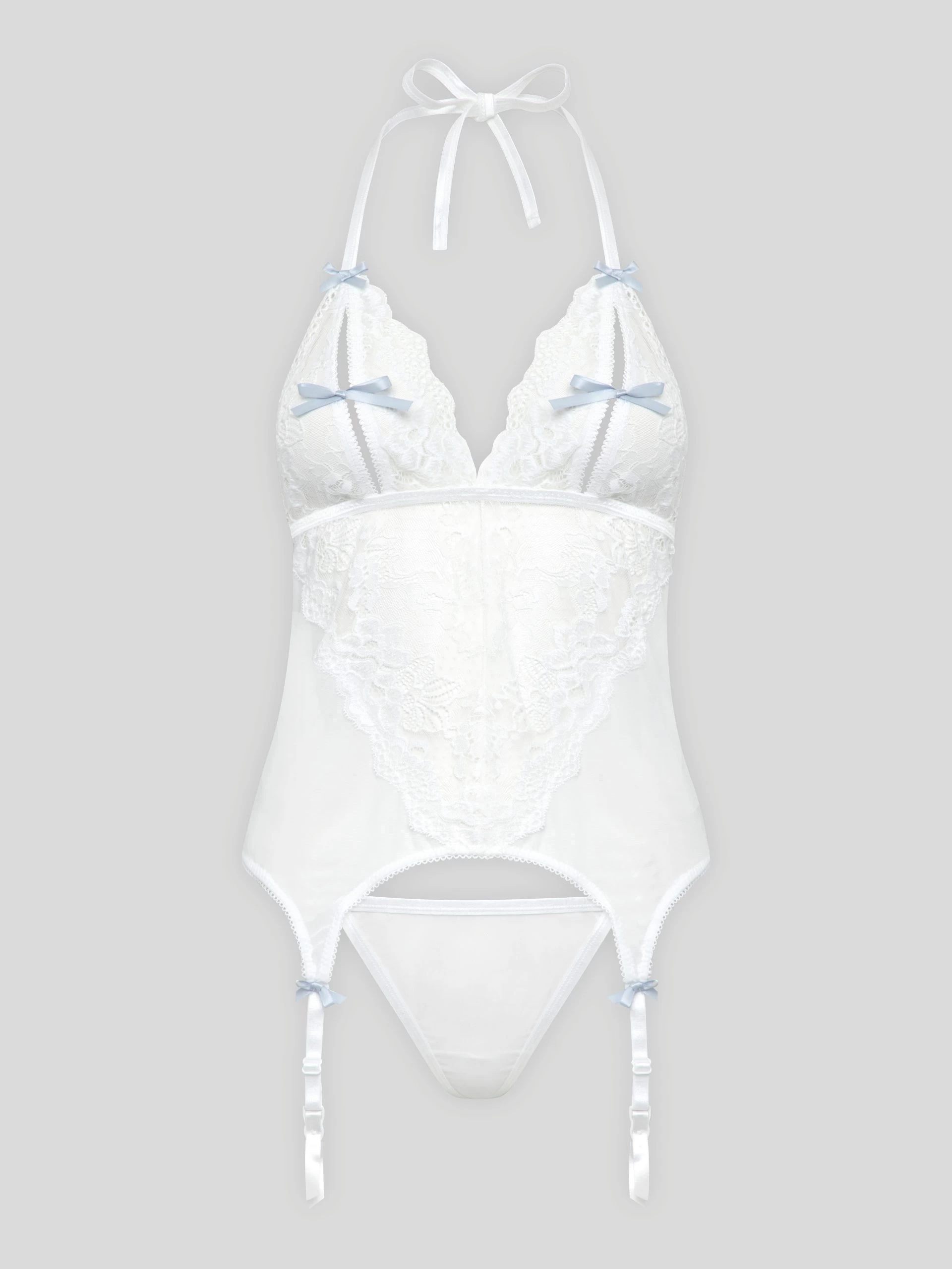 Lovehoney Peek-a-Boo White Lace Merry Widow Bustier SetPeek-a-Boo White Lace Mer 3 Lovehoney Peek-a-Boo White Lace Merry Widow Bustier SetPeek-a-Boo White Lace Mer