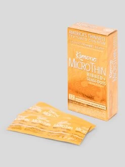 Kimono MicroThin Ribbed Sensi-Dots Latex Condoms (12 Count)