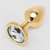 Lovehoney Jewelled Gold Metal Small Butt Plug 2.5 Inch 2 Lovehoney Jewelled Gold Metal Small Butt Plug 2.5 Inch -Online Sex toys shop 83947 a46757 gold 000
