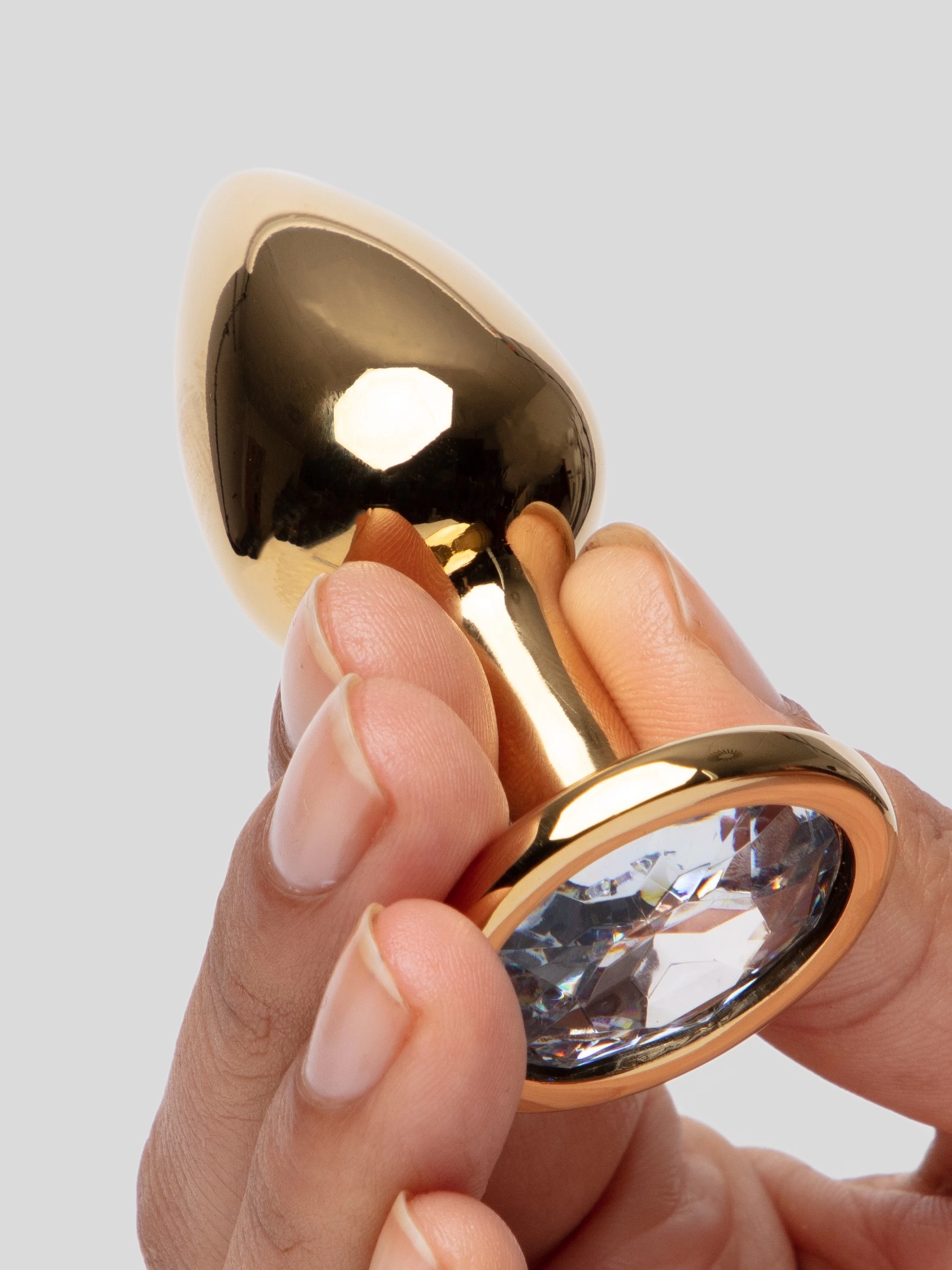Lovehoney Jewelled Gold Metal Small Butt Plug 2.5 Inch 6 Lovehoney Jewelled Gold Metal Small Butt Plug 2.5 Inch - Image 4