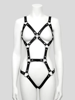 DOMINIX Deluxe Leather Caged Harness
