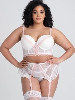 Lovehoney Plus Size Vintage Bliss Ivory Bra Set (3 Piece)