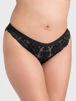 Lovehoney Mindful Black Recycled Lace Brazilian Panties -Online Sex toys shop 84121 a46821 black regular 001