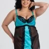 Lovehoney Plus Size Empress Blue Satin And Lace Chemise Set -Online Sex toys shop 84135 a44498 blue x size 000