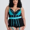 Lovehoney Plus Size Empress Blue Satin And Lace Basque Set -Online Sex toys shop 84146 a44479 blue x size 000