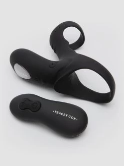 Tracey Cox EDGE Rechargeable Remote Control Penis Sleeve And Clitoral Stimulator -Online Sex toys shop 84155 a46862 black 002