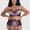 Lovehoney Plus Size Boudoir Belle Plum Push-Up Longline Bra Set -Online Sex toys shop 84249 a39708 purple x size 000