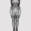 Fifty Shades Of Grey Captivate Plus Size Black Lace Crotchless Bodystocking