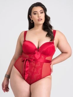 Lovehoney Plus Size Moonlight Desire Red Satin Crotchless Teddy 11 Lovehoney Plus Size Moonlight Desire Red Satin Crotchless Teddy -Online Sex toys shop 84751 a47279 red x size 004