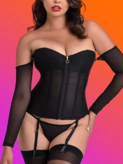 Lovehoney Secret Silhouette Black Steel-Boned Long Sleeve Corset -Online Sex toys shop 84790 a47299 black regular 001