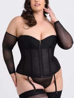 Lovehoney Plus Size Secret Silhouette Black Steel-Boned Long Sleeve Corset