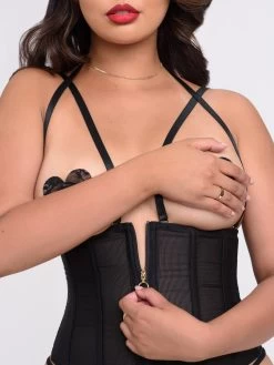 Lovehoney Secret Silhouette Black Steel-Boned Waspie -Online Sex toys shop 84797 a47301 black regular 003