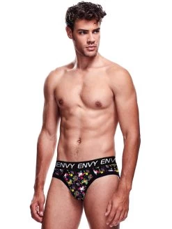 Envy Disco Unicorn Print Briefs -Online Sex toys shop 84967 a47421 black regular 002