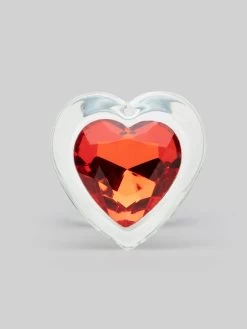 Lovehoney Sensual Glass Jeweled Heart Butt Plug 3 Inch -Online Sex toys shop 84984 a47436 clear 002