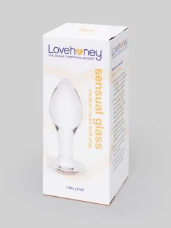 Lovehoney Sensual Glass Jeweled Heart Butt Plug 3 Inch -Online Sex toys shop 84984 a47436 clear 004