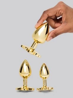Lovehoney Star Power Jeweled Metal Butt Plug Set (3 Piece) -Online Sex toys shop 84985 a47437 gold 005