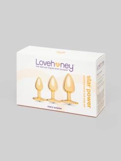 Lovehoney Star Power Jeweled Metal Butt Plug Set (3 Piece) -Online Sex toys shop 84985 a47437 gold 006