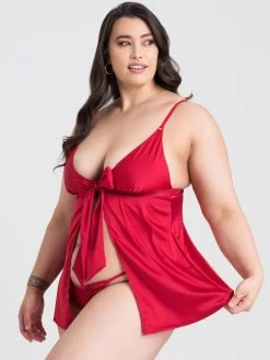 Lovehoney Plus Size Unwrap Me Red Satin Babydoll Gift Set 10 Lovehoney Plus Size Unwrap Me Red Satin Babydoll Gift Set -Online Sex toys shop 85010 a47460 red x size 002
