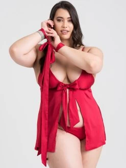 Lovehoney Plus Size Unwrap Me Red Satin Babydoll Gift Set 12 Lovehoney Plus Size Unwrap Me Red Satin Babydoll Gift Set -Online Sex toys shop 85010 a47460 red x size 004