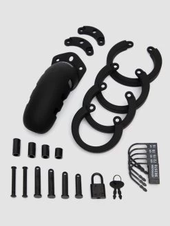 Man Cage Medium Silicone Chastity Cage 4.5 Inch 12 Man Cage Medium Silicone Chastity Cage 4.5 Inch -Online Sex toys shop 85019 a47468 black 004