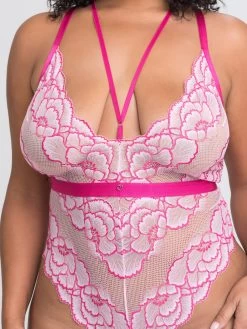 Lovehoney Plus Size Tiger Lily Pink Lace Teddy -Online Sex toys shop 85043 a47481 pink x size 003