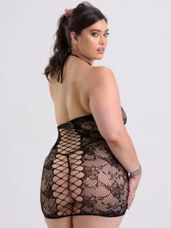 Lovehoney Plus Size Treasure Chest Black Lace Mini Dress -Online Sex toys shop 85048 a47486 black x size 002