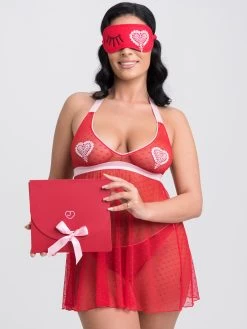 Lovehoney Sweet Love Red Babydoll Set And Eye Mask